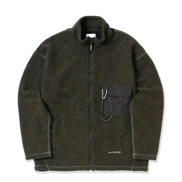 And Wander Re Wool JQ Stand Zip Khaki