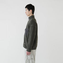 And Wander Re Wool JQ Stand Zip Khaki