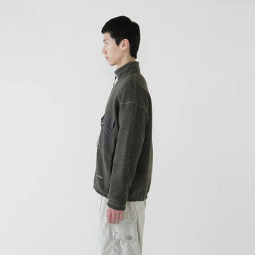 And Wander Re Wool JQ Stand Zip Khaki