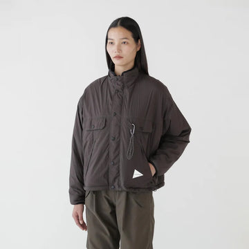 And Wander Reversible Boa Jacket Brown
