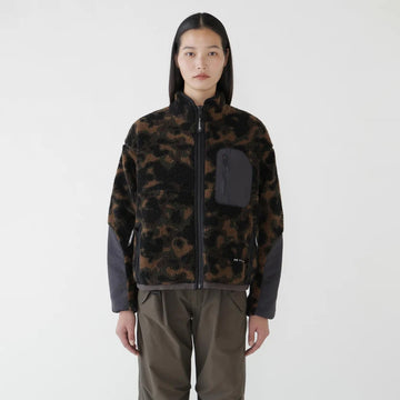 And Wander Reversible Boa Jacket Brown