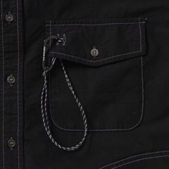 And Wander Womens C/N Rip S/S Shirt Black - Parasol Store
