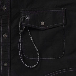 And Wander Womens C/N Rip S/S Shirt Black - Parasol Store
