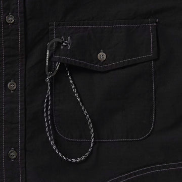 And Wander Womens C/N Rip S/S Shirt Black - Parasol Store