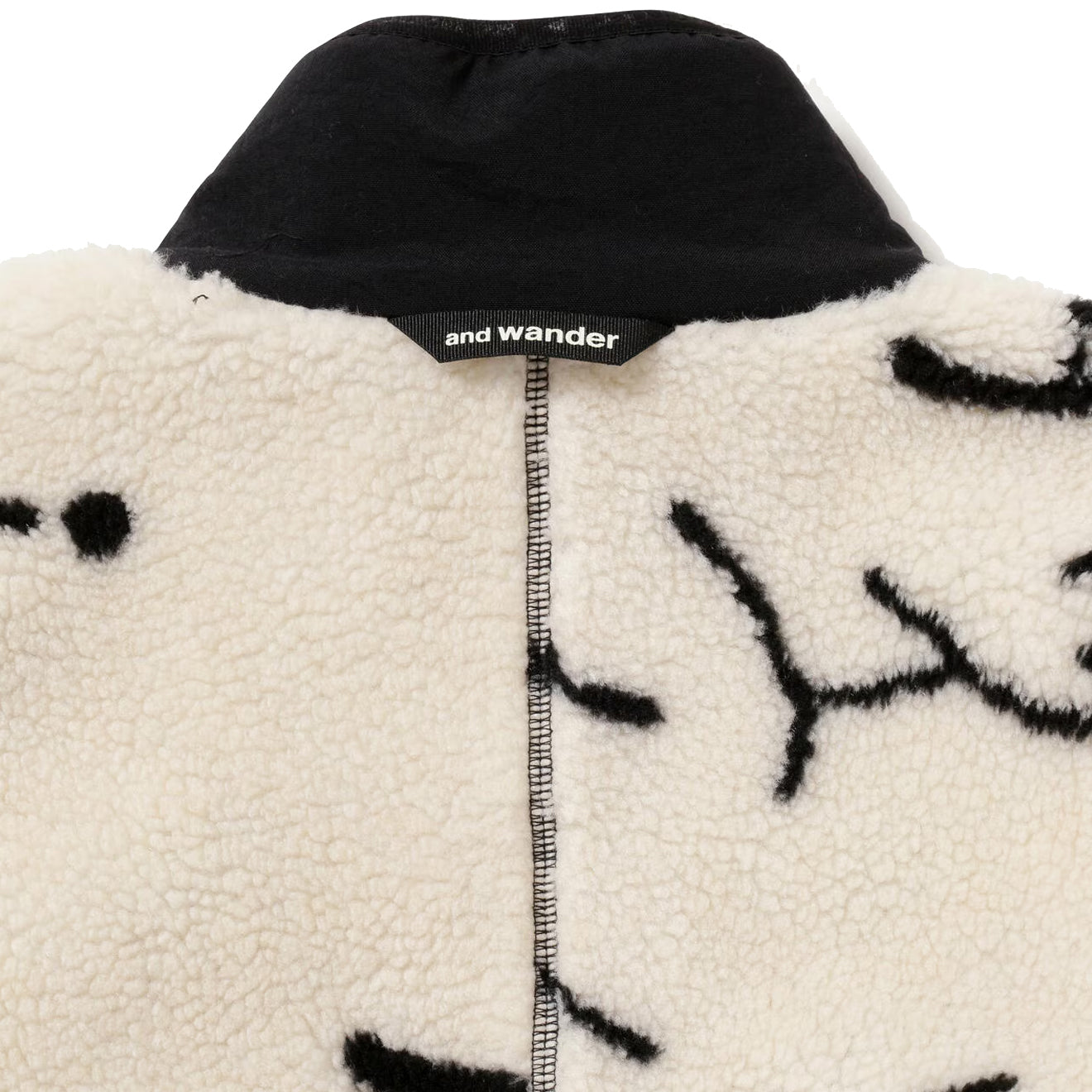 And Wander Womens Daijiro Ohara Map Key Boa Jacket Off White - Parasol Store