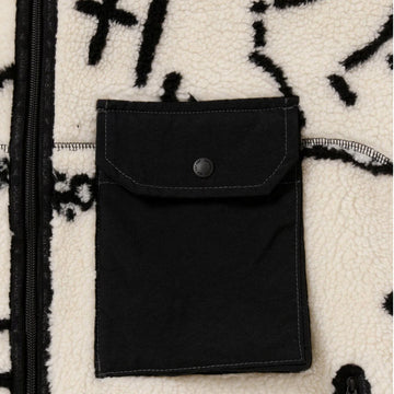And Wander Womens Daijiro Ohara Map Key Boa Jacket Off White - Parasol Store