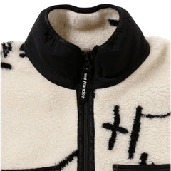 And Wander Womens Daijiro Ohara Map Key Boa Jacket Off White - Parasol Store
