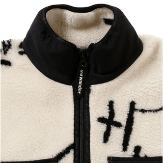 And Wander Womens Daijiro Ohara Map Key Boa Jacket Off White - Parasol Store