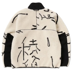 And Wander Womens Daijiro Ohara Map Key Boa Jacket Off White - Parasol Store