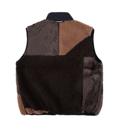 And Wander Womens Mix Boa Vest Brown - Parasol Store