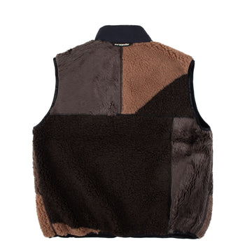 And Wander Womens Mix Boa Vest Brown