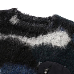 And Wander Womens Mix Color Shaggy Knit Sweater Black Mix - Parasol Store