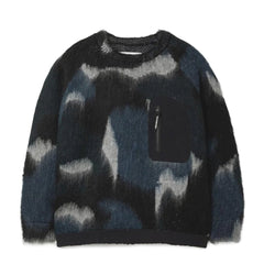 And Wander Womens Mix Color Shaggy Knit Sweater Black Mix - Parasol Store