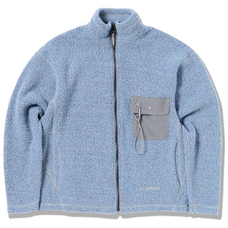 And Wander Womens Re Wool Jq Stand Zip Light Blue - Parasol Store