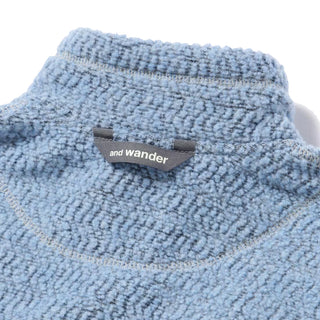 And Wander Womens Re Wool Jq Stand Zip Light Blue - Parasol Store