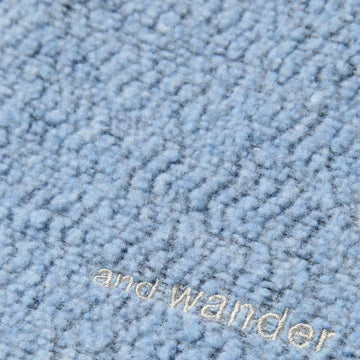 And Wander Womens Re Wool Jq Stand Zip Light Blue - Parasol Store