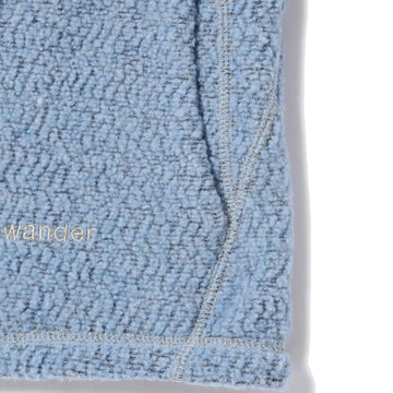 And Wander Womens Re Wool Jq Stand Zip Light Blue - Parasol Store