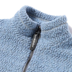 And Wander Womens Re Wool Jq Stand Zip Light Blue - Parasol Store
