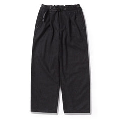 And Wander Womens Rewool Tweed Wide Pants Dark Gray - Parasol Store