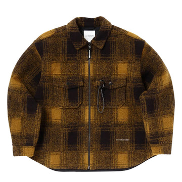 And Wander Wool Shaggy Zip Jacket Camel