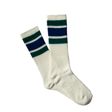 Anonymous Ism 3 Line Crew Sock Green Melange - Parasol Store