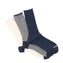 Anonymous Ism American Crew 3 Pair Pack Sock Navy - Parasol Store