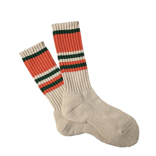 Anonymous Ism Hemp Random Line Pile Crew Socks Orange - Parasol Store