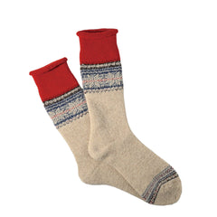 Anonymous Ism LG Wool Cashmere Pile Snow Crew Socks Beige - Parasol Store