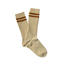 Anonymous Ism OC 2 Line Pique Rib Crew Sock Mustard - Parasol Store