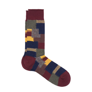 Anonymous Ism Patchwork Crew Socks Wine