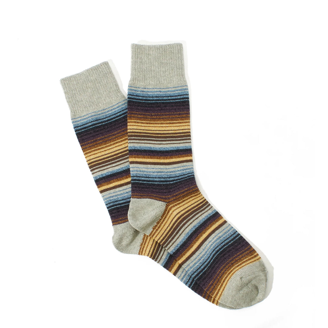 Anonymous Ism Sarape Stripes Crew Blue Grey - Parasol Store