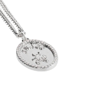 Aries Chain Necklace With Fly Paved Pendants Silver