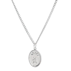 Aries Chain Necklace With Fly Paved Pendants Silver