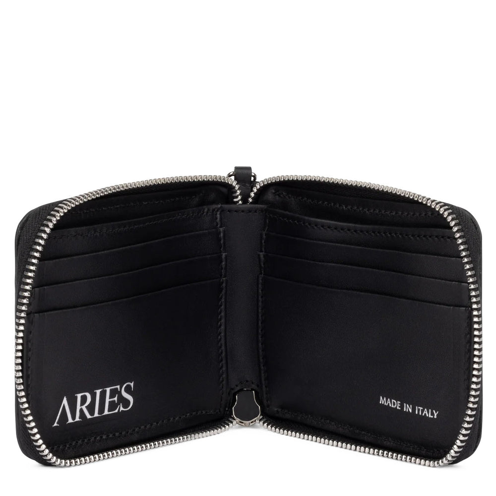 Aries Croc Studded Bobby Wallet Black - Parasol Store