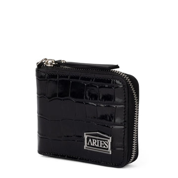 Aries Croc Studded Bobby Wallet Black - Parasol Store
