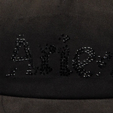 Aries Distressed Diamante Cap Black