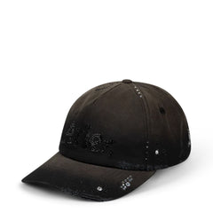 Aries Distressed Diamante Cap Black