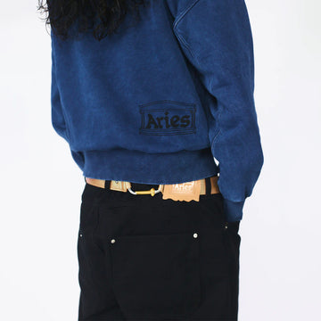 Aries Indigo Temple Sweatshirt Indigo