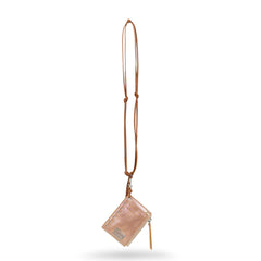 Aries Pearl Leather Studded Card Holder Pearl