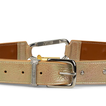 Aries Pearl Leather Studded Mazzo Belt Pearl
