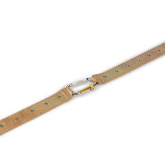 Aries Pearl Leather Studded Mazzo Belt Pearl