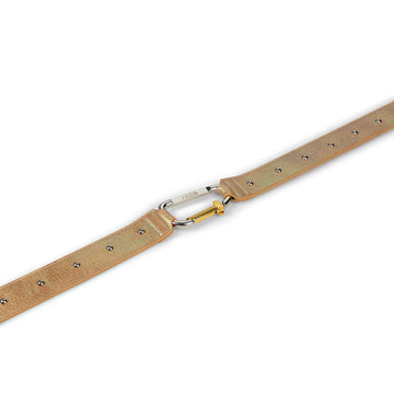 Aries Pearl Leather Studded Mazzo Belt Pearl