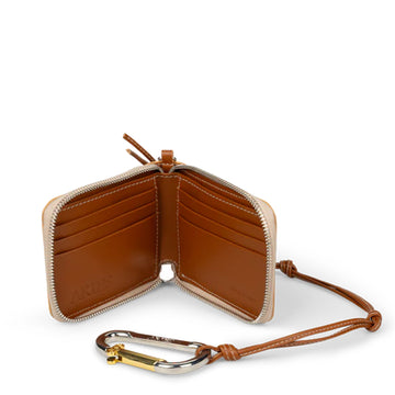 Aries Pearl Studded Leather Bobby Wallet Pearl