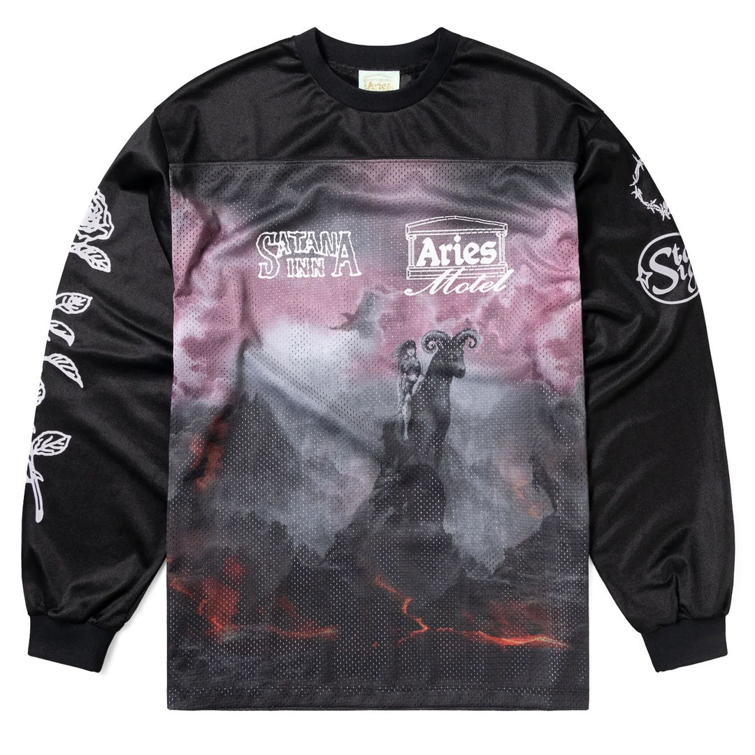 Aries Ramscape Airtex LS Tee Black - Parasol Store