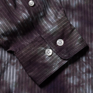 Aries Tie Dye Stripe Poplin Shirt Black - Parasol Store