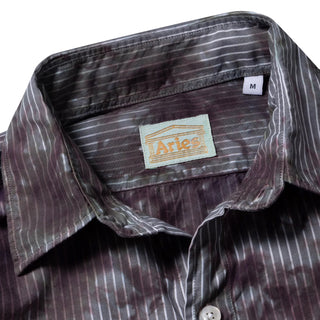 Aries Tie Dye Stripe Poplin Shirt Black - Parasol Store