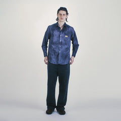 Aries Tie Dye Stripe Poplin Shirt Black - Parasol Store
