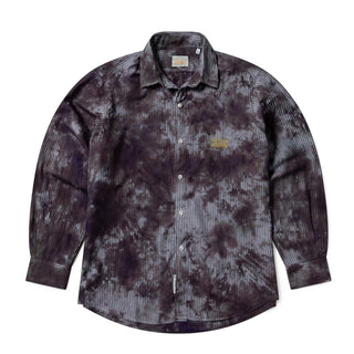 Aries Tie Dye Stripe Poplin Shirt Black - Parasol Store