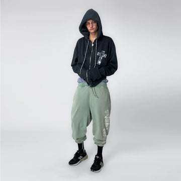 Aries Womens Aged Ancient Column Sweatpant Green - Parasol Store