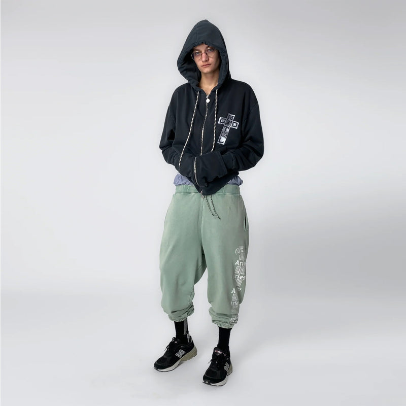 Aries Womens Aged Ancient Column Sweatpant Green - Parasol Store